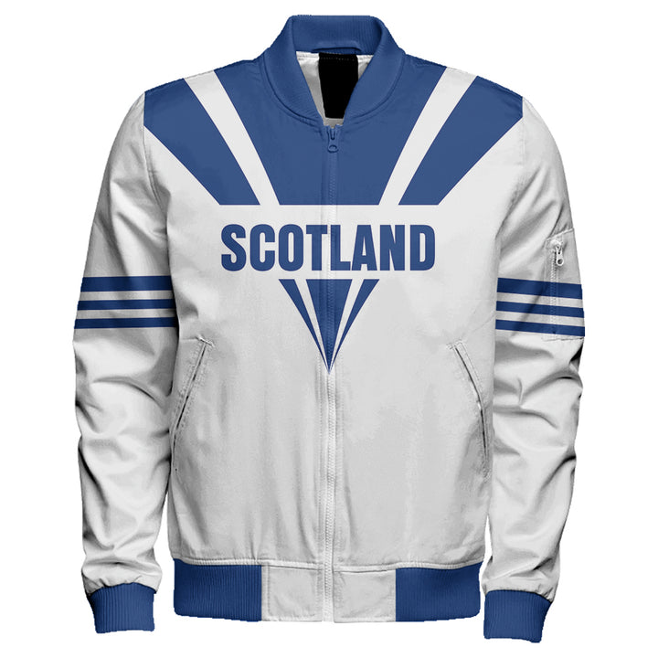 Scotland Royal Blue Sleeve Zip Bomber Jacket | Celticprime.com