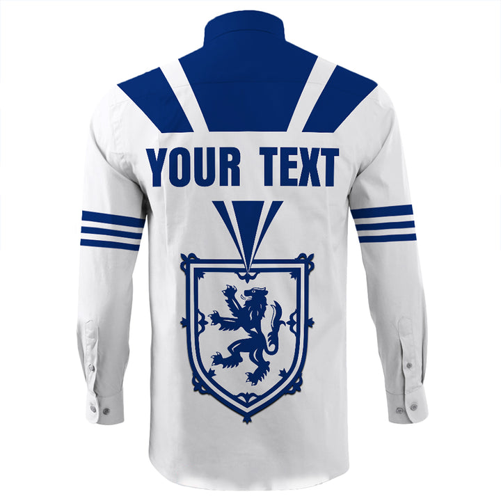 Scotland Royal Blue Long Sleeve Button Shirt