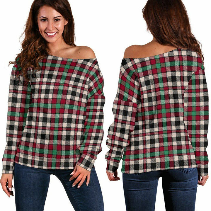 Borthwick Dress Ancient Tartan Classic Women Off Shoulder Sweatshirt