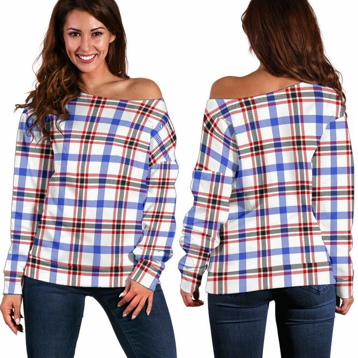 Boswell Modern Tartan Classic Women Off Shoulder Sweatshirt