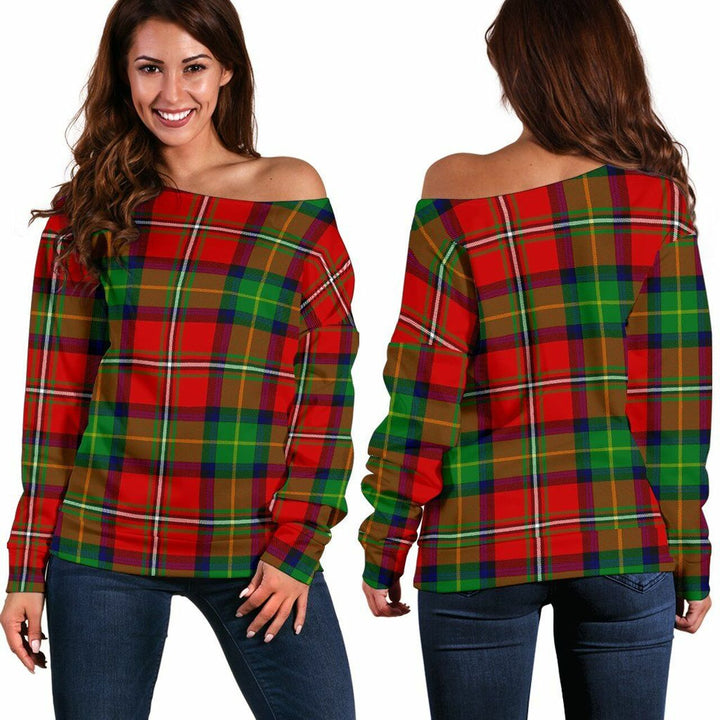 Boyd Modern Tartan Classic Women Off Shoulder Sweatshirt
