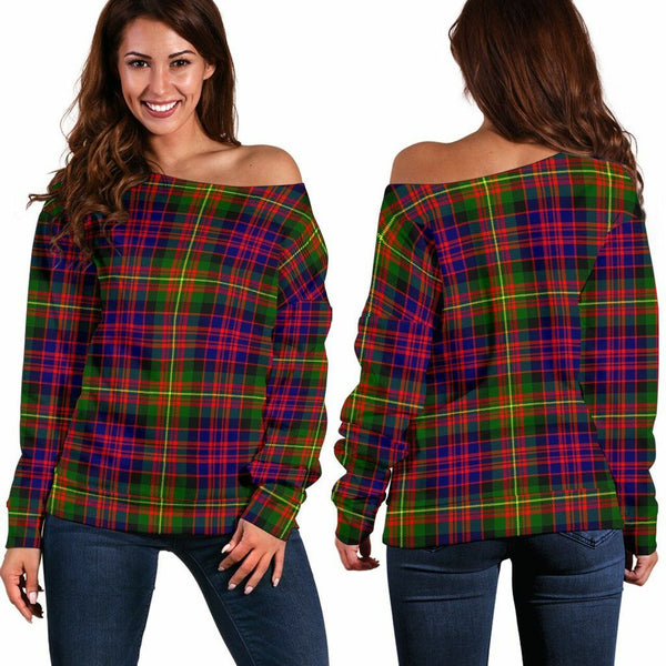 Carnegie Modern Tartan Classic Women Off Shoulder Sweatshirt