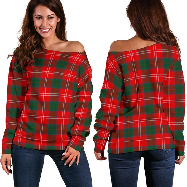 Chisholm Modern Tartan Classic Women Off Shoulder Sweatshirt