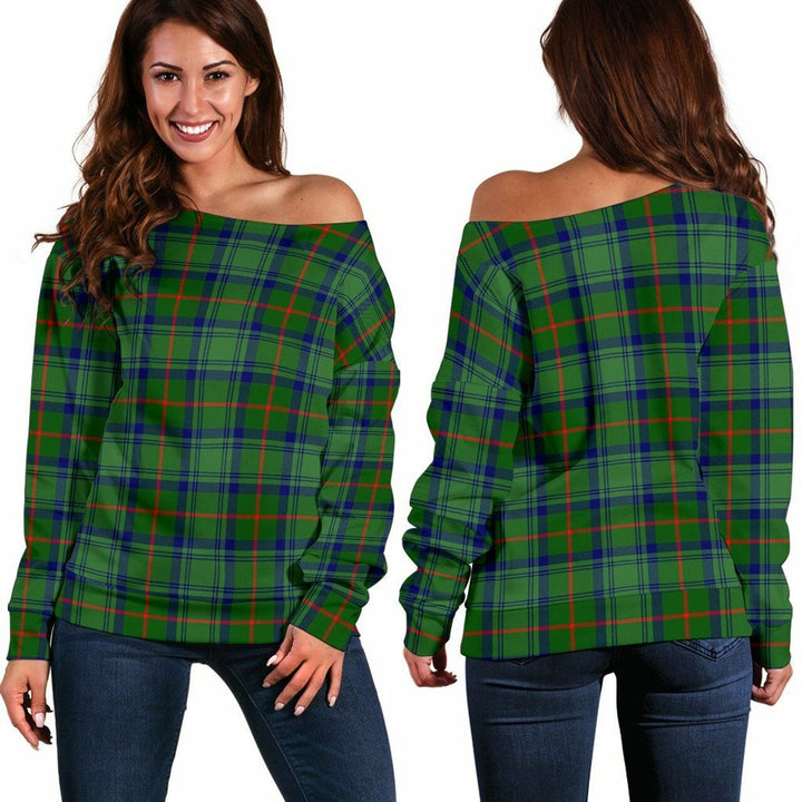 Cranstoun Tartan Classic Women Off Shoulder Sweatshirt
