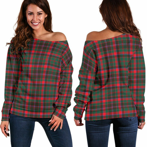 Cumming Hunting Modern Tartan Classic Women Off Shoulder Sweatshirt