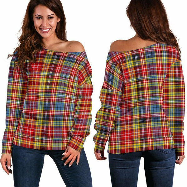 Drummond of Strathallan Tartan Classic Women Off Shoulder Sweatshirt