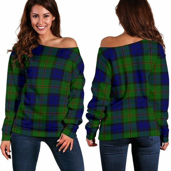 Dundas Modern Tartan Classic Women Off Shoulder Sweatshirt