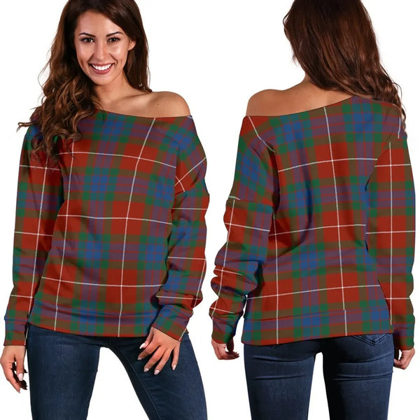 Fraser Ancient Tartan Classic Women Off Shoulder Sweatshirt