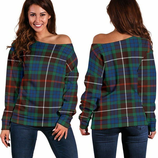 Fraser Hunting Ancient Tartan Classic Women Off Shoulder Sweatshirt
