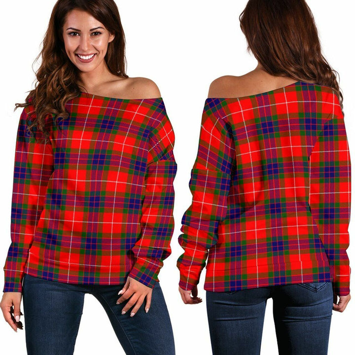 Fraser Modern Tartan Classic Women Off Shoulder Sweatshirt