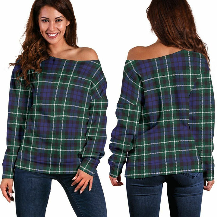 Graham of Montrose Modern Tartan Classic Women Off Shoulder Sweatshirt
