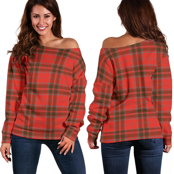 Grant Weathered Tartan Classic Women Off Shoulder Sweatshirt