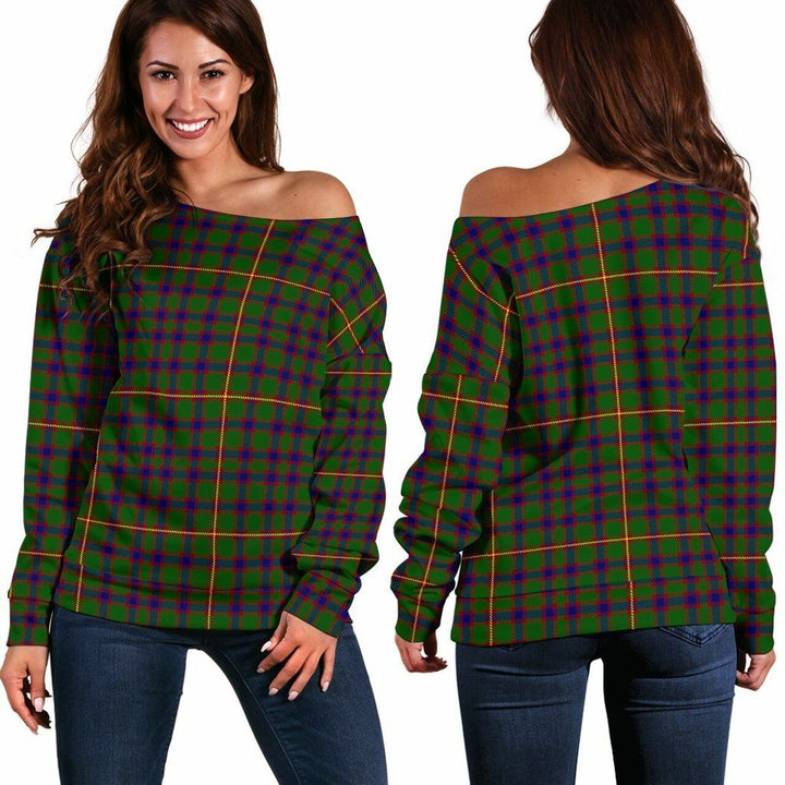 Hall Tartan Classic Women Off Shoulder Sweatshirt