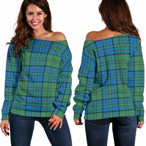 Lockhart Tartan Classic Women Off Shoulder Sweatshirt