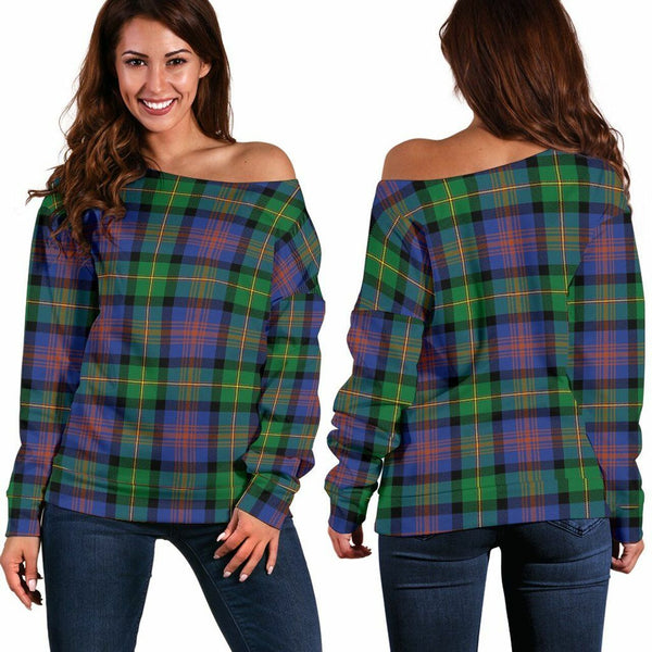 Logan Ancient Tartan Classic Women Off Shoulder Sweatshirt