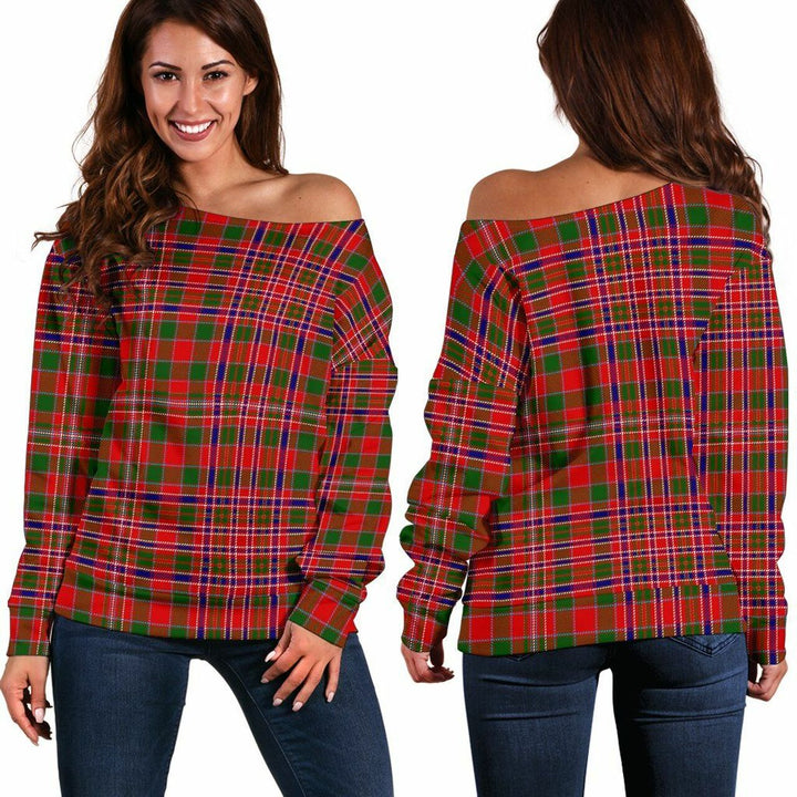 MacAlister Modern Tartan Classic Women Off Shoulder Sweatshirt