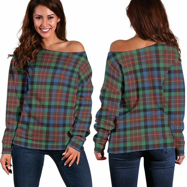 MacDuff Hunting Ancient Tartan Classic Women Off Shoulder Sweatshirt