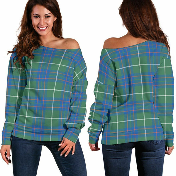 MacIntyre Hunting Ancient Tartan Classic Women Off Shoulder Sweatshirt