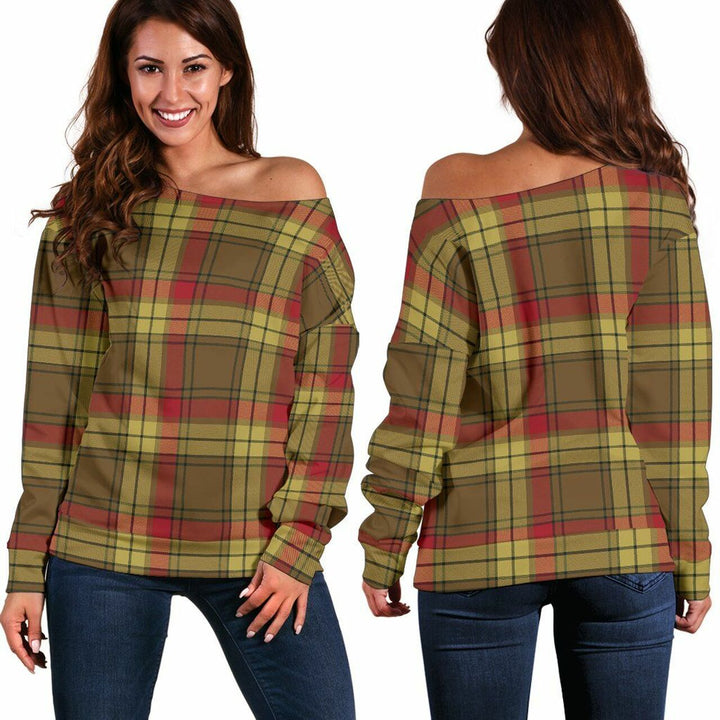 MacMillan Old Weathered Tartan Classic Women Off Shoulder Sweatshirt