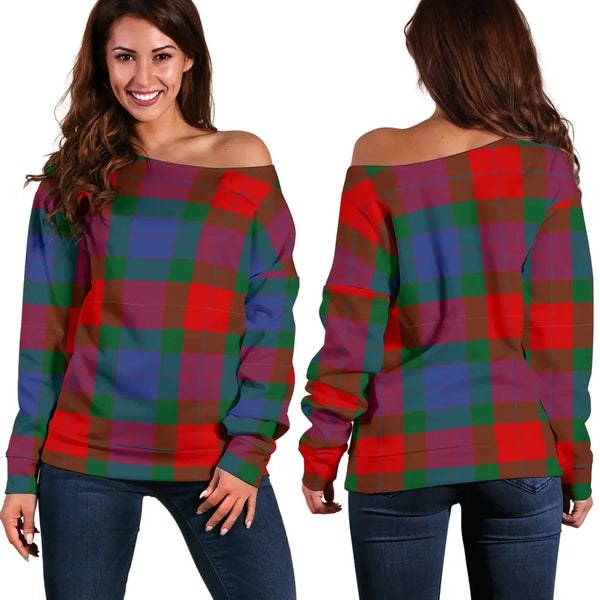 Mar Tartan Classic Women Off Shoulder Sweatshirt