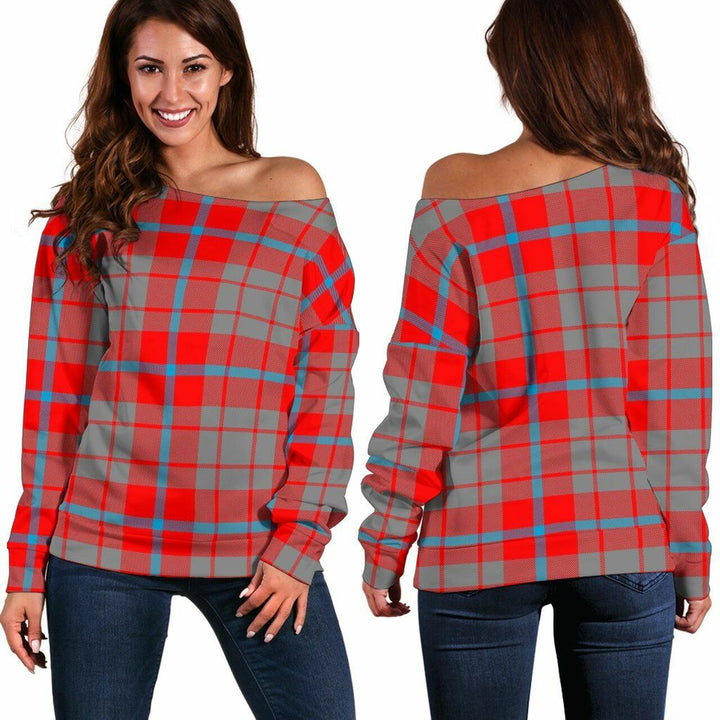 Moubray Tartan Classic Women Off Shoulder Sweatshirt