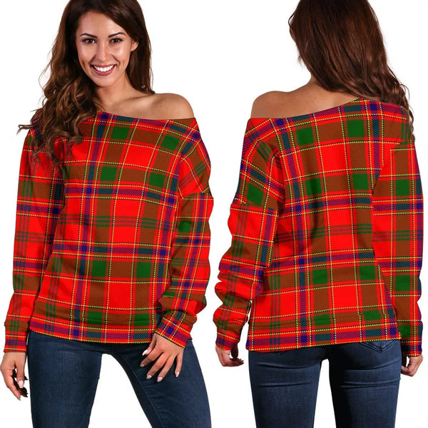 Munro Modern Tartan Classic Women Off Shoulder Sweatshirt