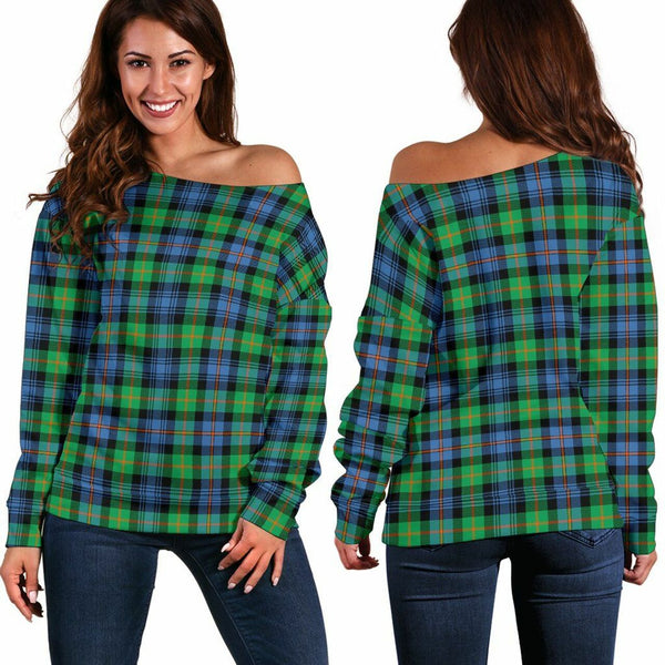 Murray of Atholl Ancient Tartan Classic Women Off Shoulder Sweatshirt