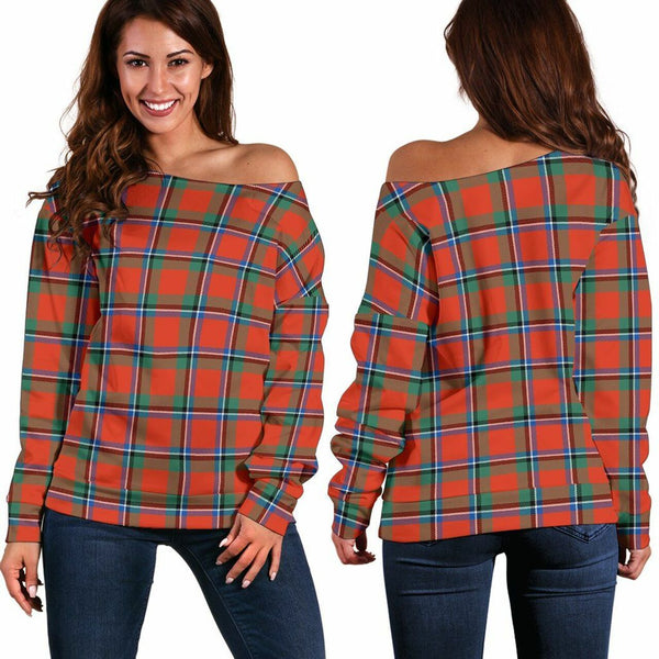 Sinclair Ancient Tartan Classic Women Off Shoulder Sweatshirt