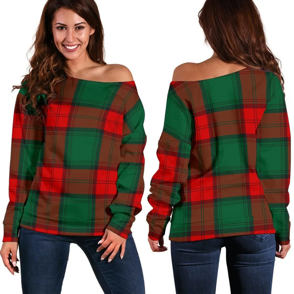 Stewart Atholl Modern Tartan Classic Women Off Shoulder Sweatshirt