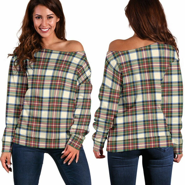 Stewart Dress Ancient Tartan Classic Women Off Shoulder Sweatshirt