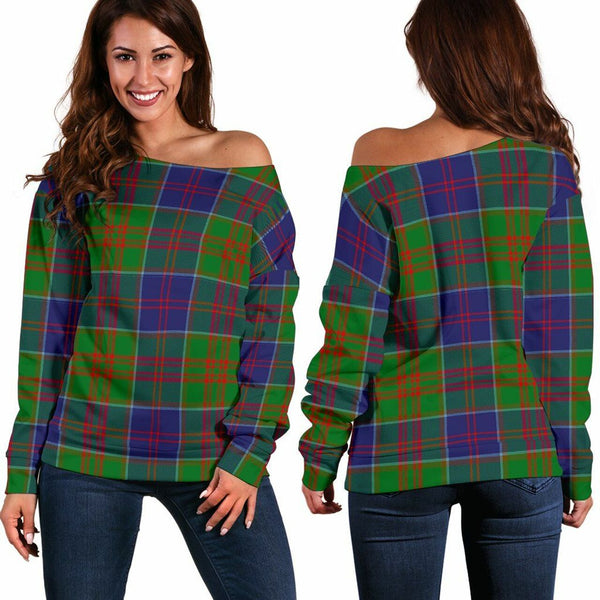 Stewart of Appin Hunting Modern Tartan Classic Women Off Shoulder Sweatshirt