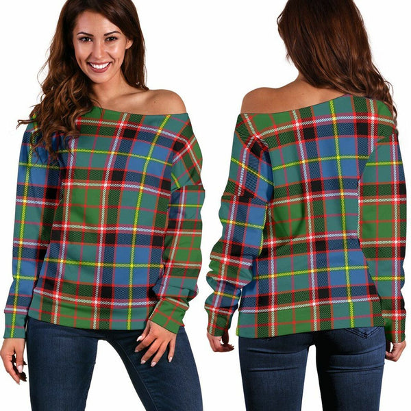 Stirling & Bannockburn District Tartan Classic Women Off Shoulder Sweatshirt