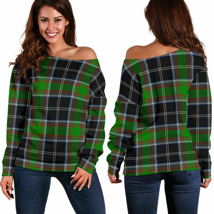 Webster Tartan Classic Women Off Shoulder Sweatshirt