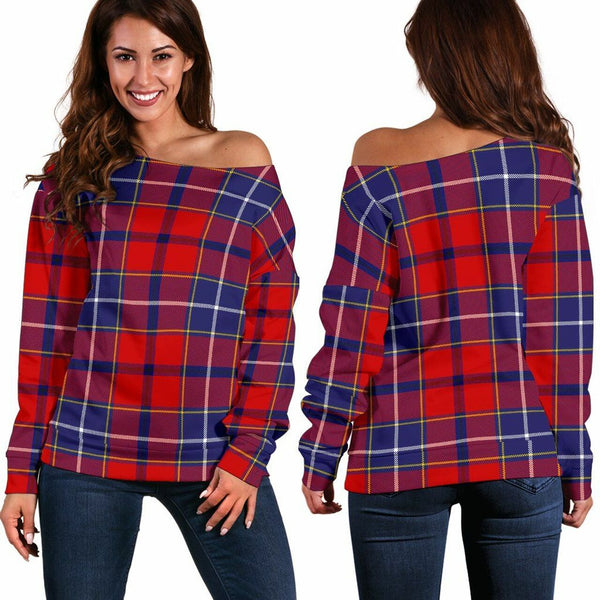 Wishart Dress Tartan Classic Women Off Shoulder Sweatshirt